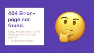 404 Error - page not found.
